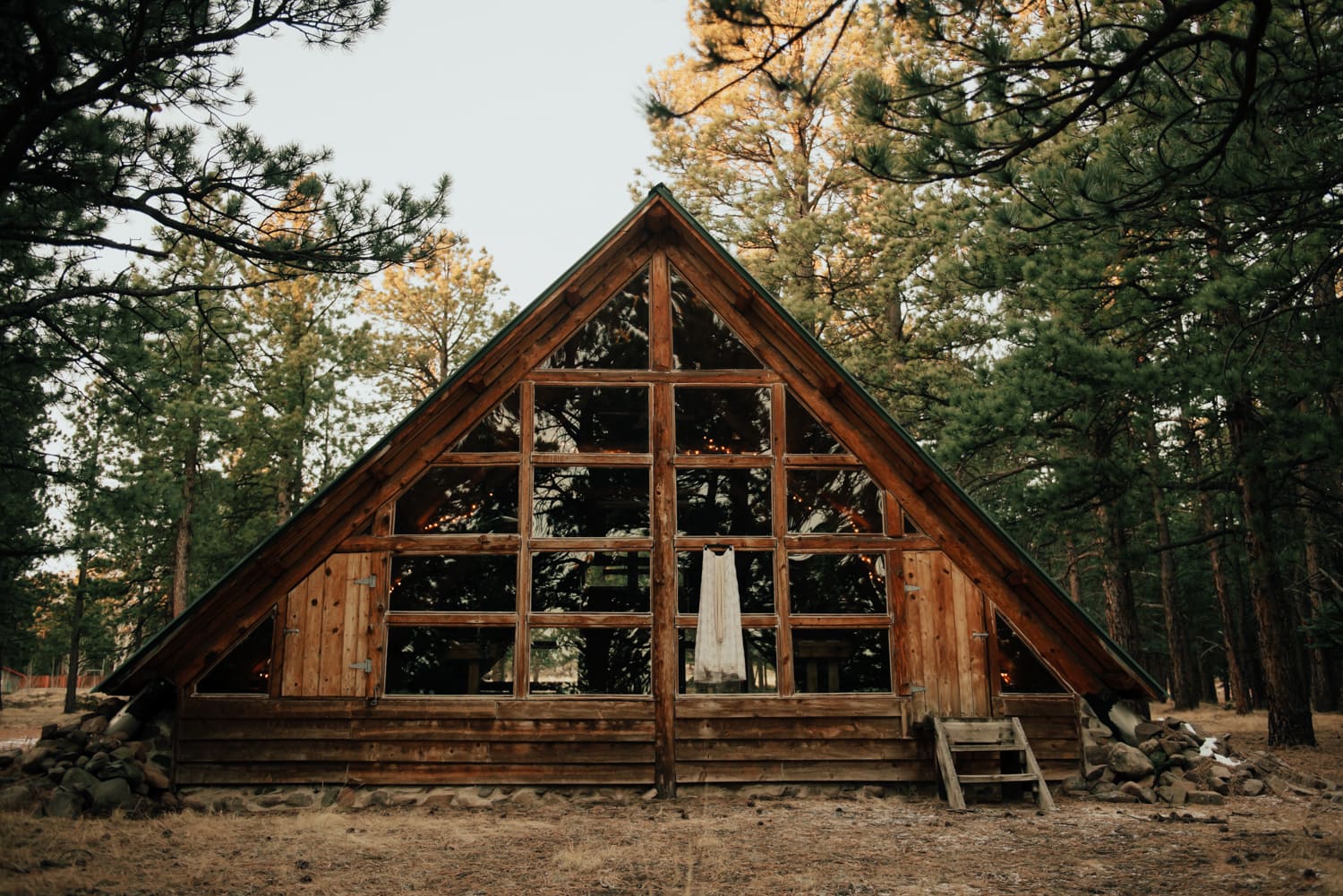 A-frame chapel in the mountains
