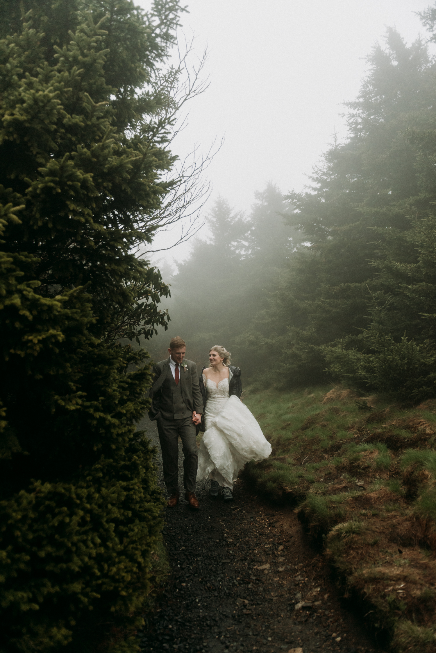 Foggy Tennessee Elopement at Roan Mountain State Park