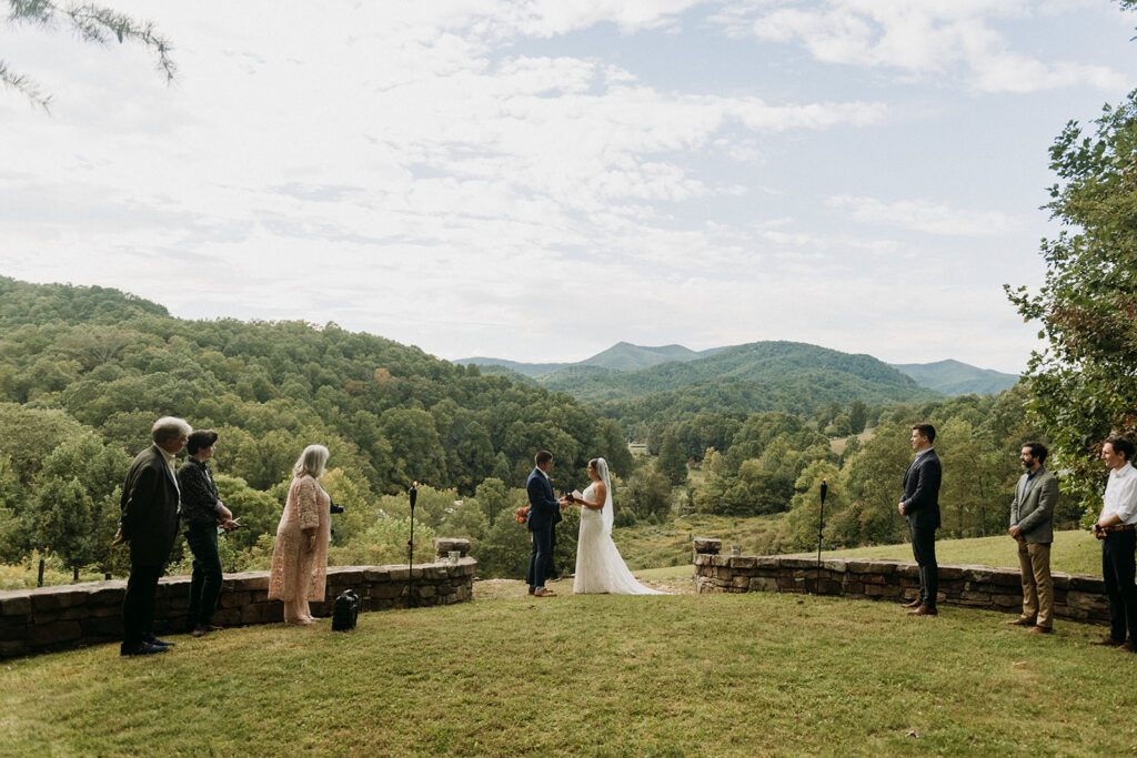 An airbnb wedding ceremony in the mountains of North Carolina