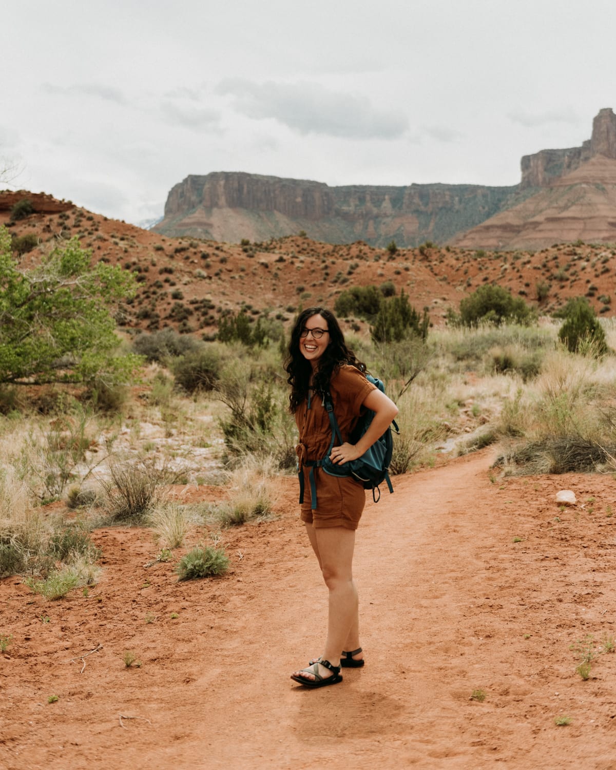 Moab elopement photographer on a hike in Castle Valley